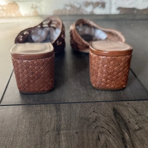 Loeffler Randall Lulu Timber Brown Woven Mules - Picture 3 of 8